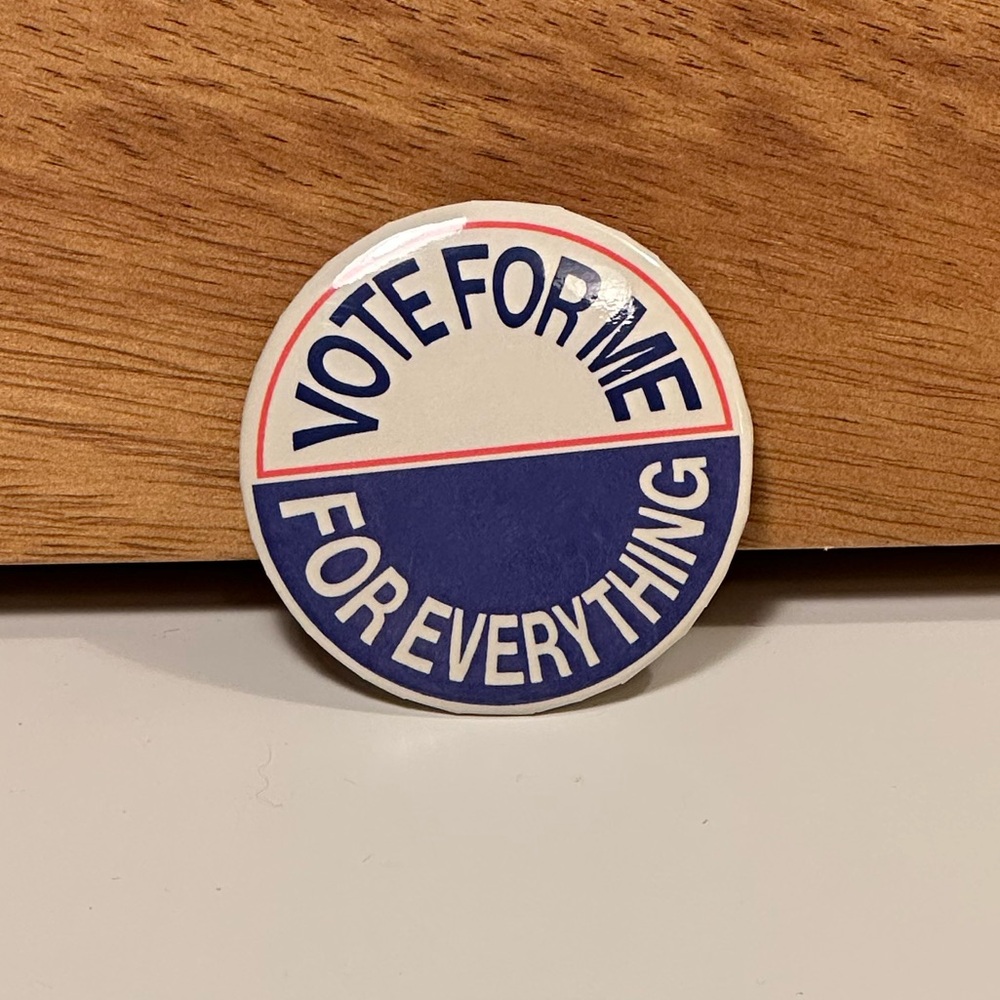 Taylor Swift “Vote for me for everything” pin